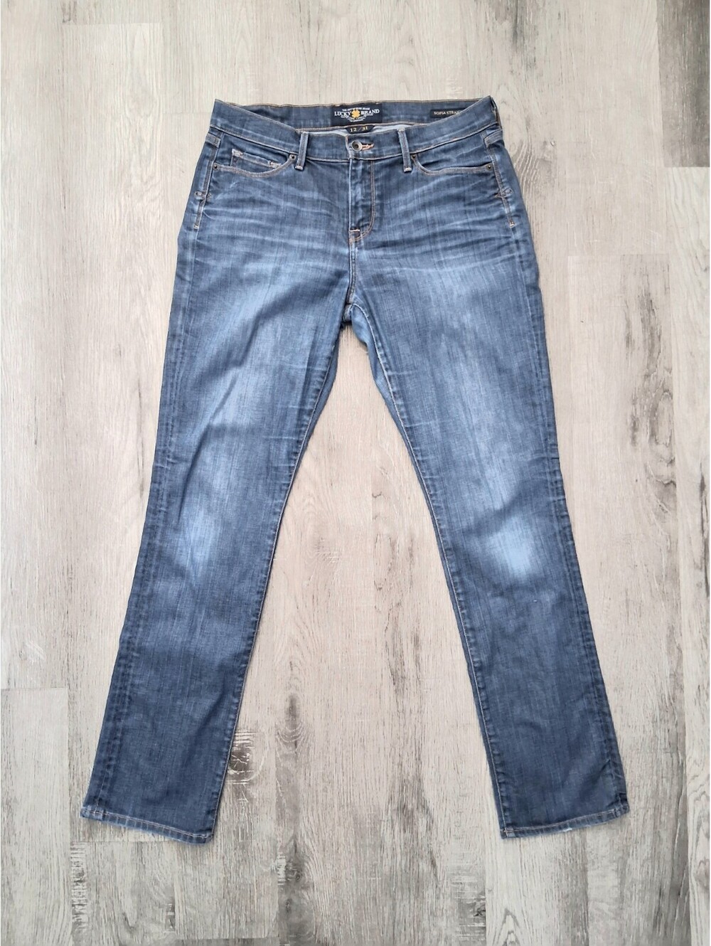 Lucky Brand Sofia Women's Size 12, 32x32 Mid-Rise Straight Leg Stretch Jeans